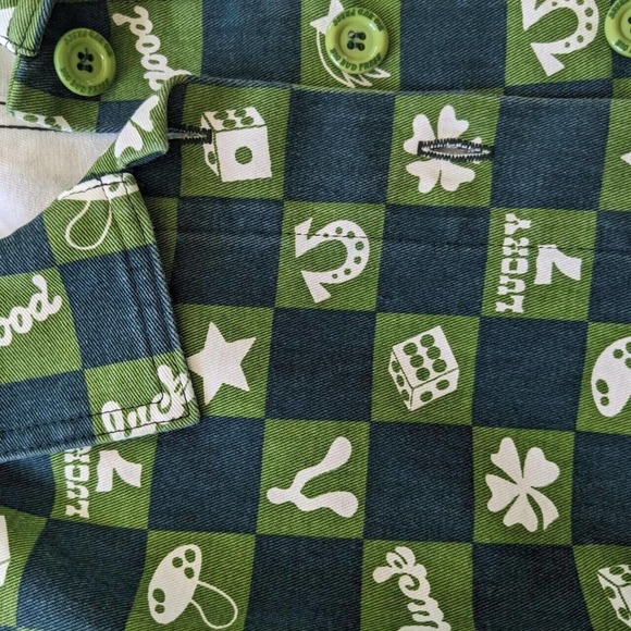Size P Big Bud Press Work Jacket Lucky Green Print Pattern NWOT - Picture 2 of 13